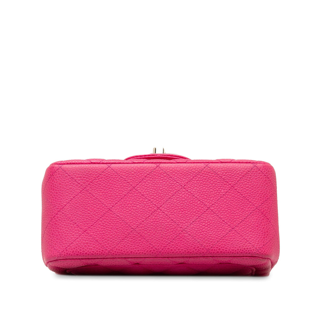 Chanel Classic Single Flap Mini Square Pink Caviar Gold