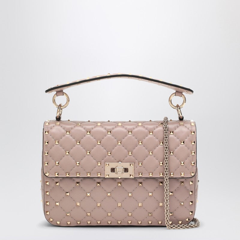 Valentino Garavani Rockstud Spike Handbag In Powder Pink Leather Women