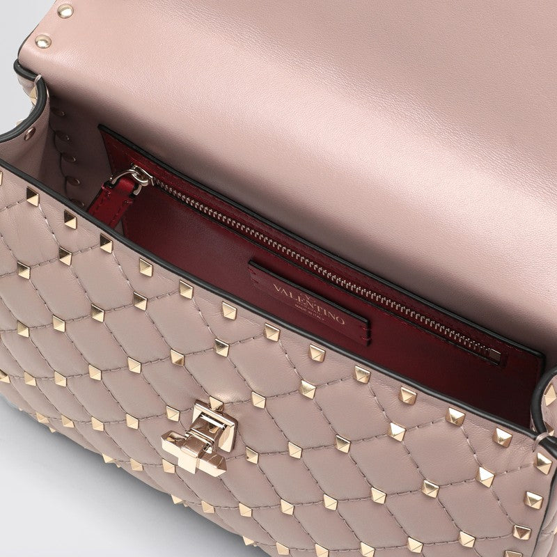 Valentino Garavani Rockstud Spike Handbag In Powder Pink Leather Women