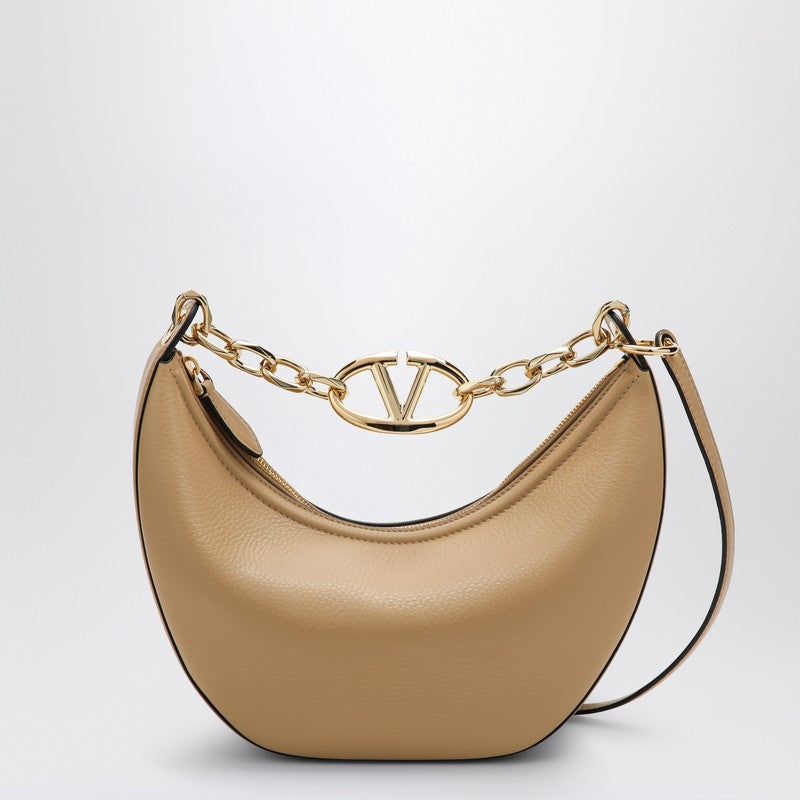 Valentino Garavani Vlogo Moon Cappuccino-Coloured Small Hobo Bag Women