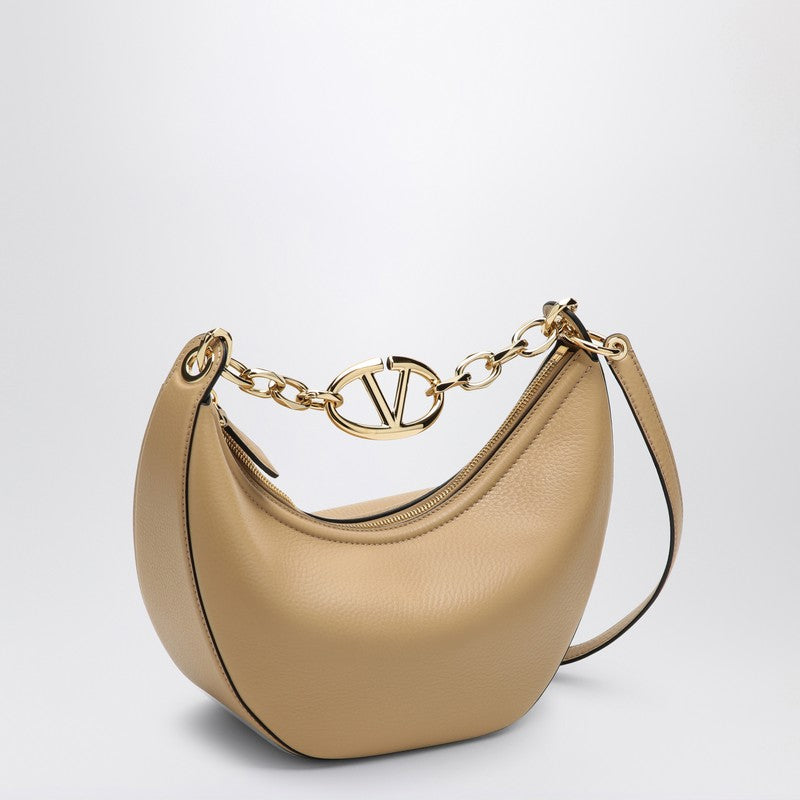 Valentino Garavani Vlogo Moon Cappuccino-Coloured Small Hobo Bag Women