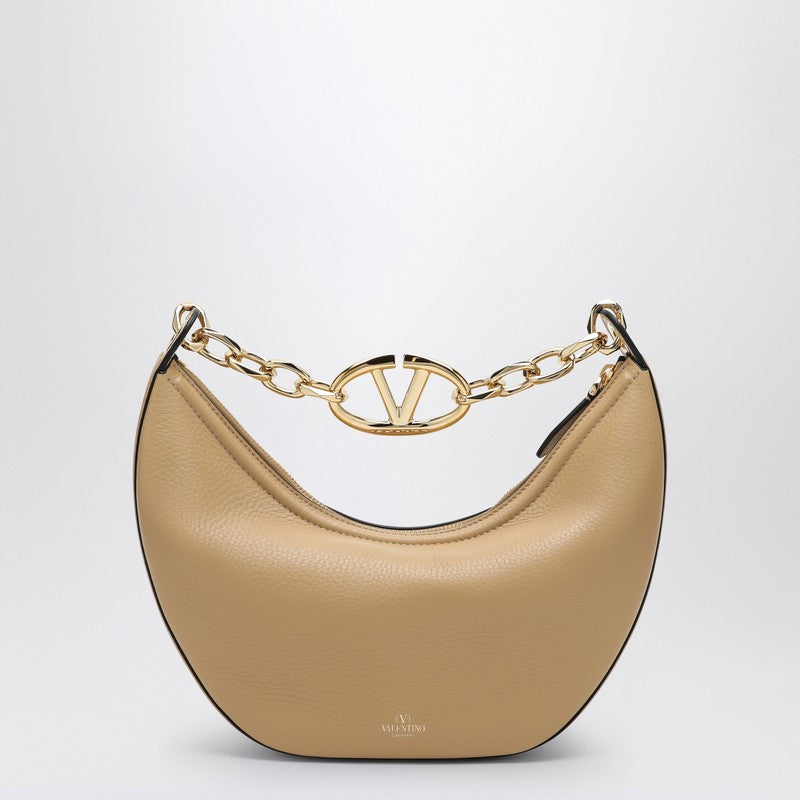 Valentino Garavani Vlogo Moon Cappuccino-Coloured Small Hobo Bag Women