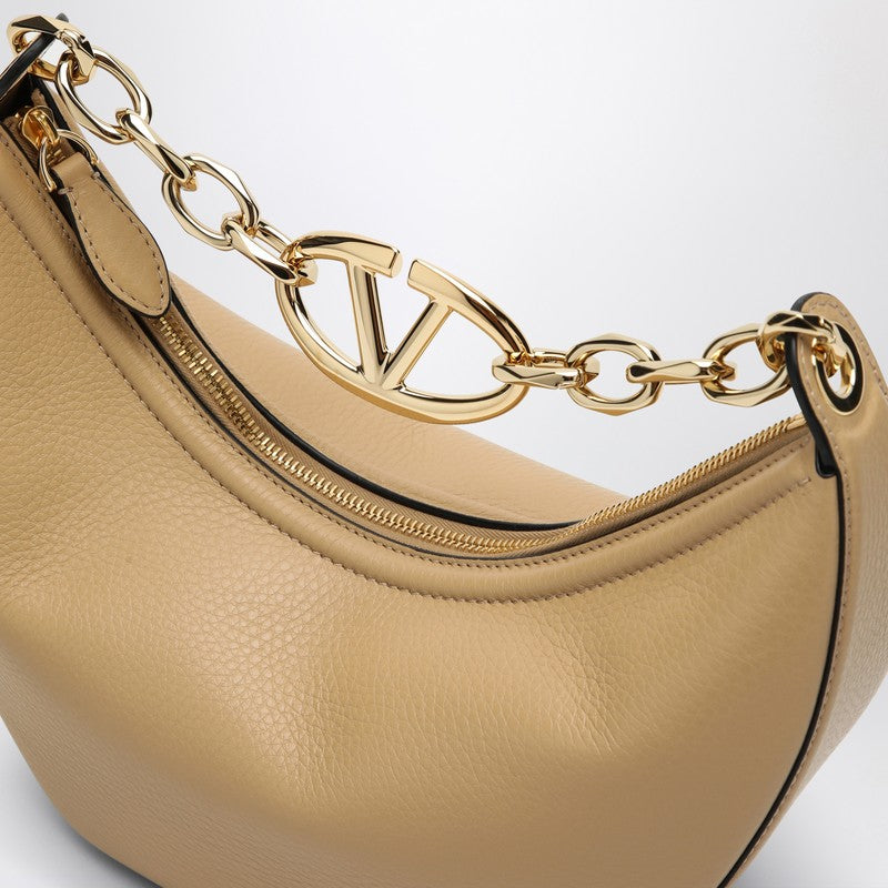 Valentino Garavani Vlogo Moon Cappuccino-Coloured Small Hobo Bag Women