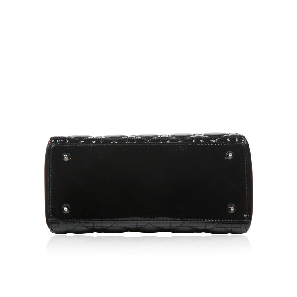 Lady Dior Black Patent Leather Medium