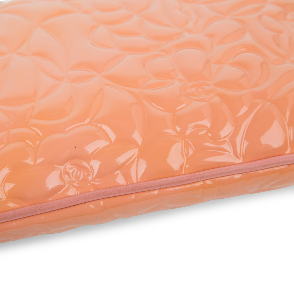 Peach Patent Camellia Bag
