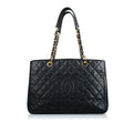 Grand Shopping Tote - Caviar - GHW