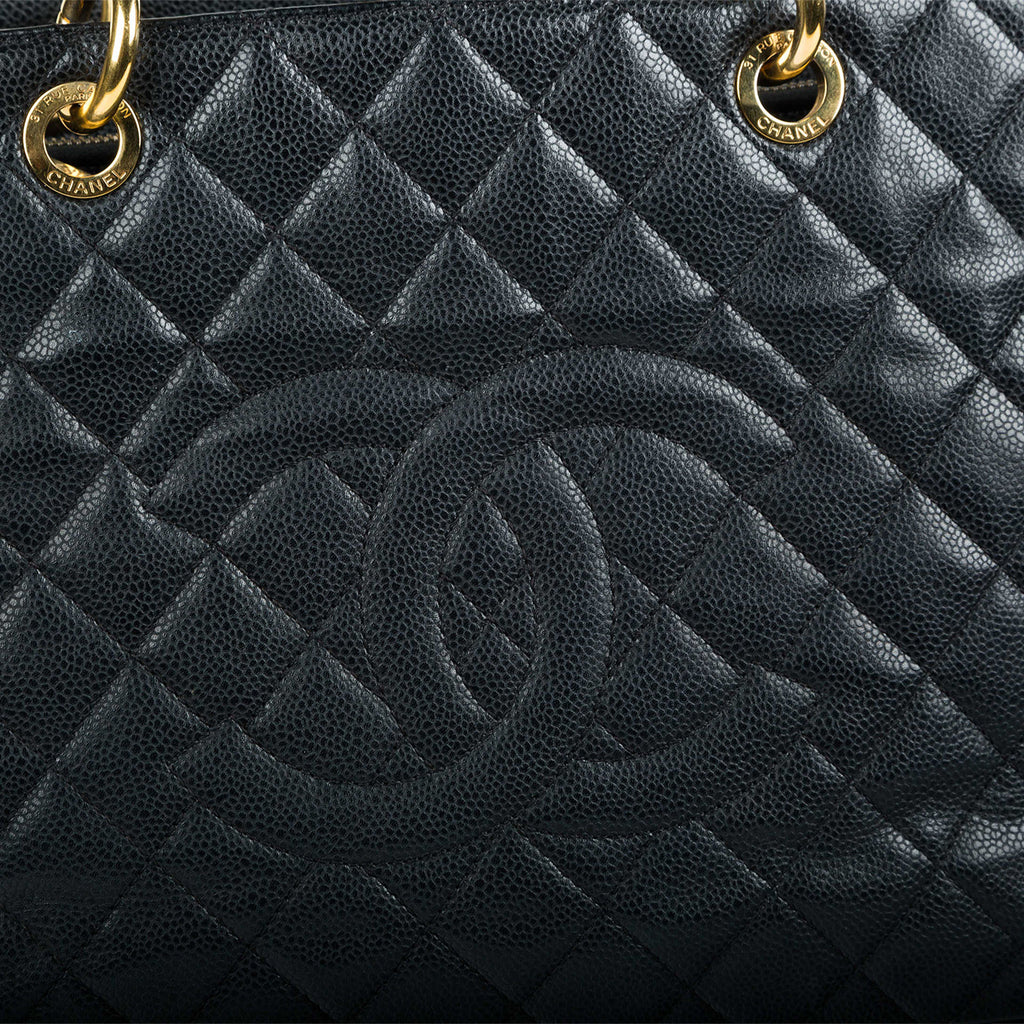 Grand Shopping Tote - Caviar - GHW