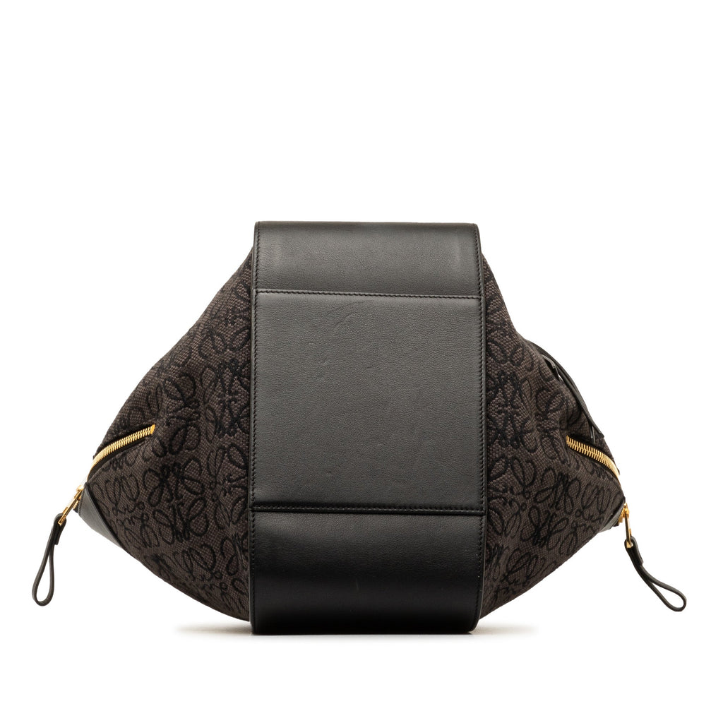 Loewe Anagram Hammock Bag Small Brown Canvas