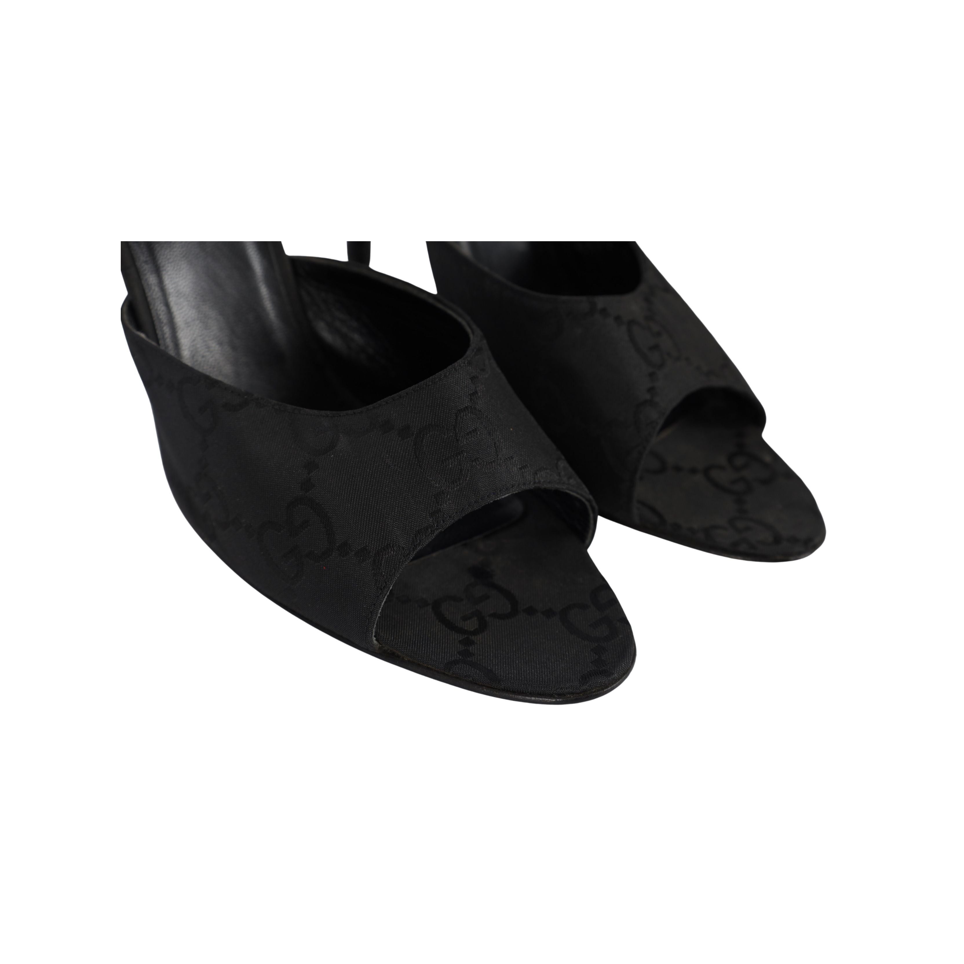 Gucci Monogram Canvas Heel Sandals - '00s