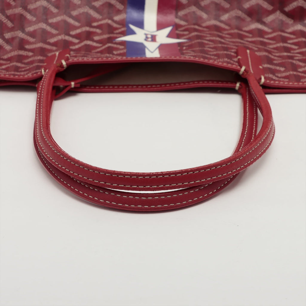 Goyard Saint Louis Goyardine Leather Tote Bag PM Red
