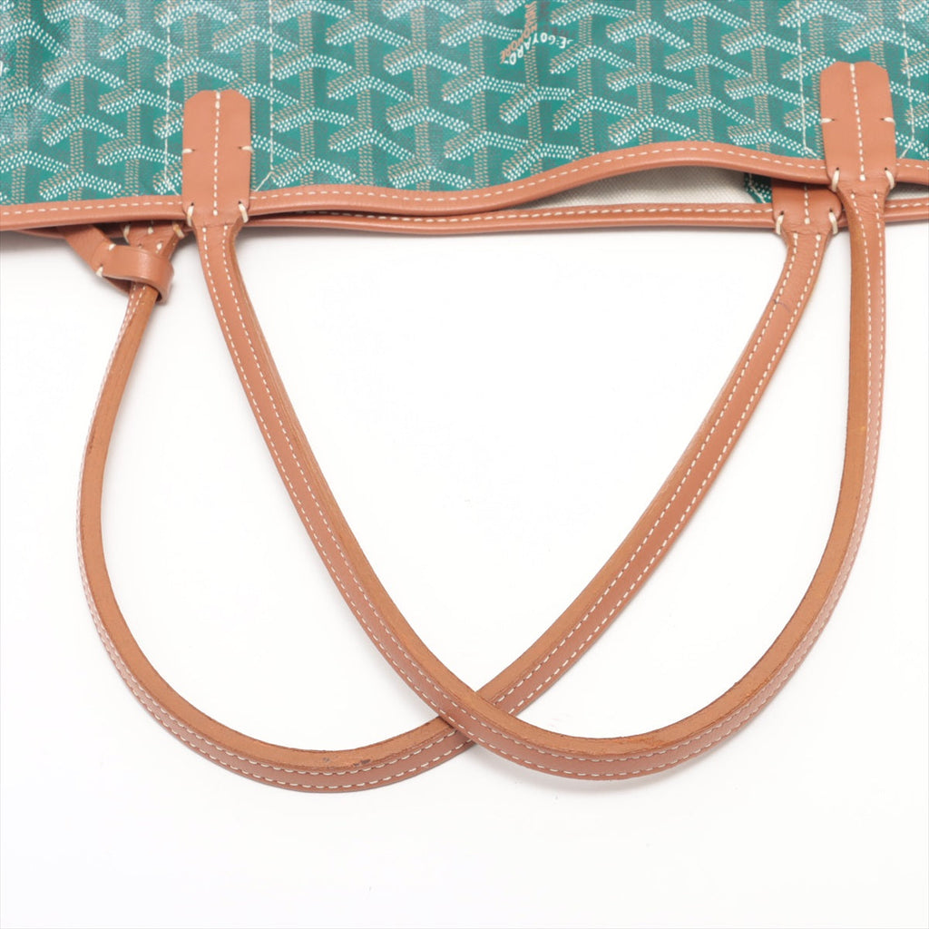 Goyard Goyardine Pertuis GM Reversible Tote Bag Green x Brown