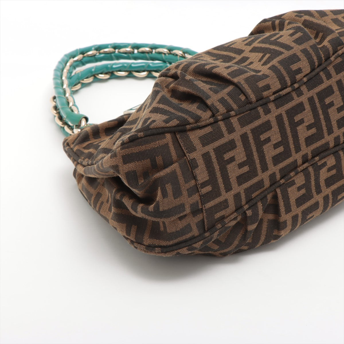 Fendi Zucca Canvas Handbag Brown and Green