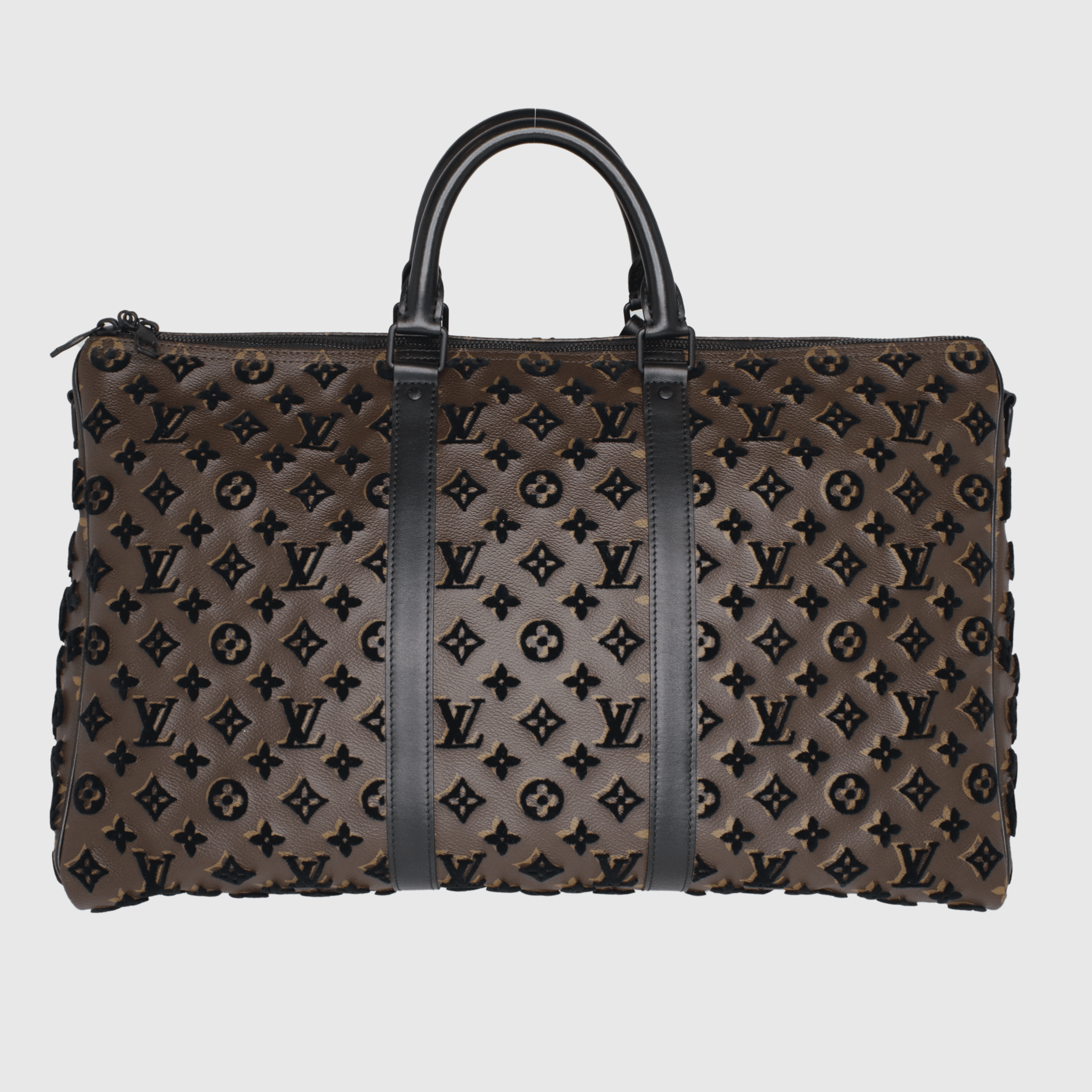 Brown/Black Monogram Tuffetage Limited Edition Keepall 50 Triangle Bandouliere