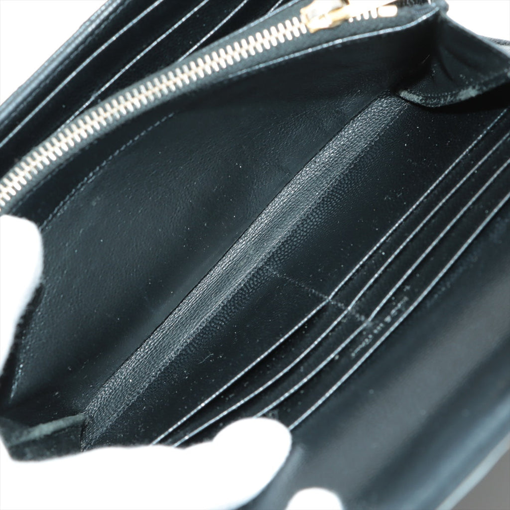 Saint Laurent V Stitch Envelop Long Wallet Black