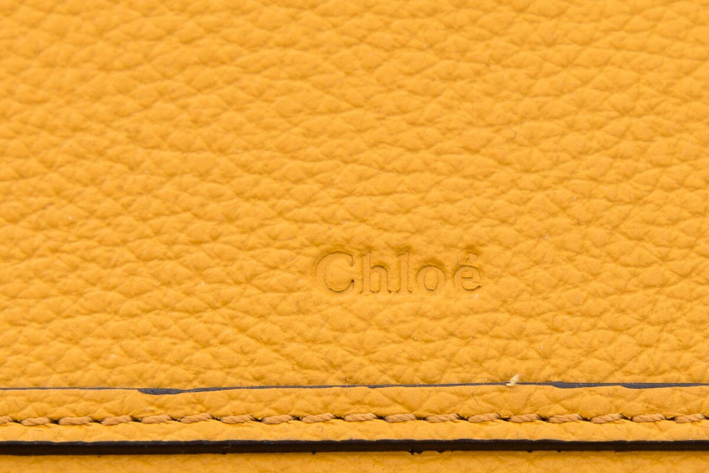 Chloe Marcie Basket Yellow Raffia Handbag