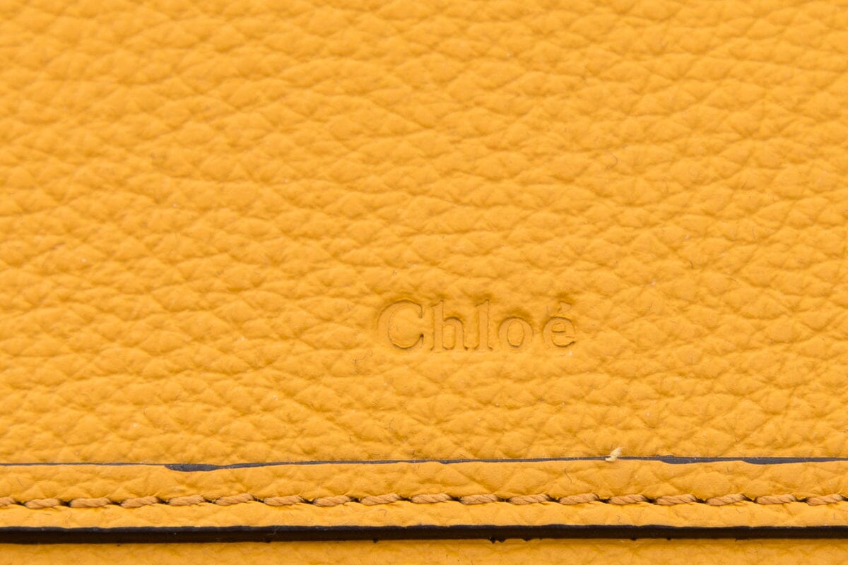 Chloe Marcie Basket Yellow Raffia Handbag
