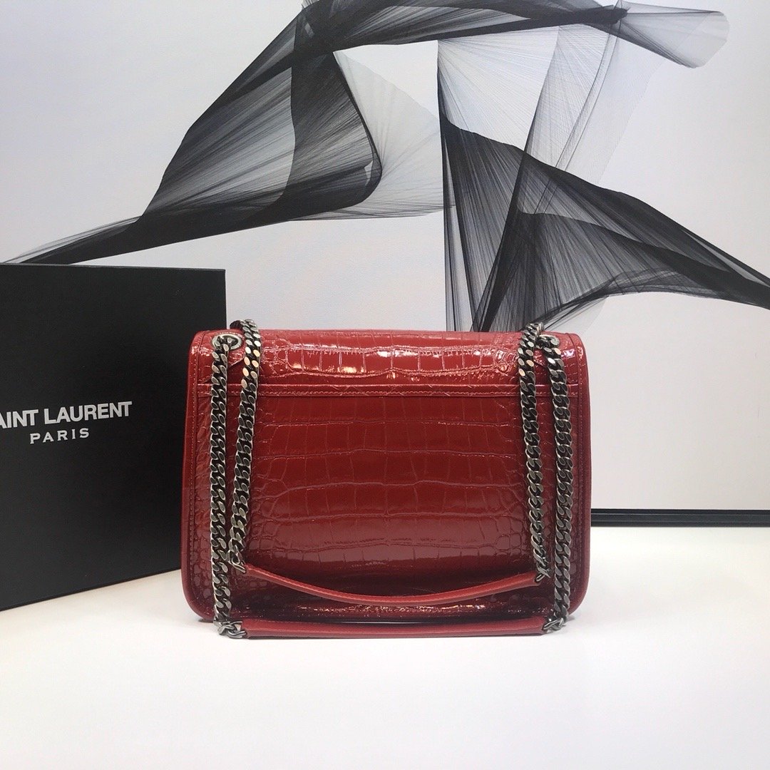 GLAMI Niki MeGLAMIum Chain Bag In-Embossed RedÃ‚Â For Women 11in/28cm YSL