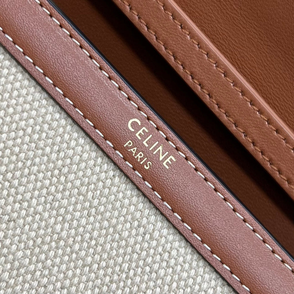 GLAMI Wallet On Chain Triomphe In Textile Natural / Tan For Women 7in/19cm 10J972DB2.02NT