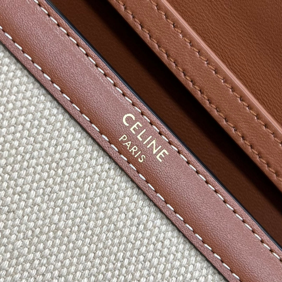 GLAMI Wallet On Chain Triomphe In Textile Natural / Tan For Women 7in/19cm 10J972DB2.02NT