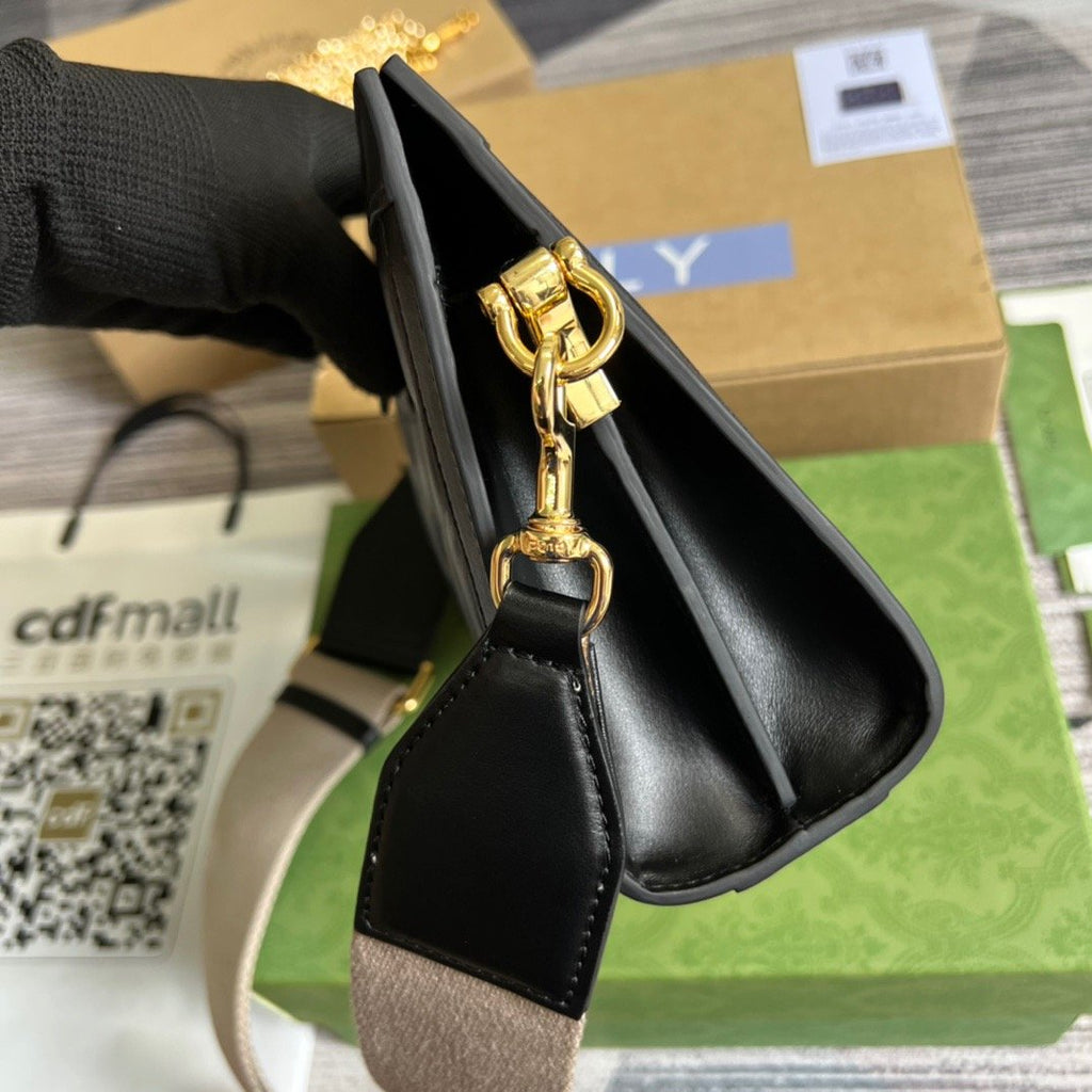 gg Matelasse Shoulder Bag Black For Women, Women’s Bags 10.2in/26cm gg