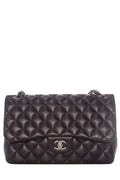 Chanel Black Jumbo Lambskin Double SHW  Handbag