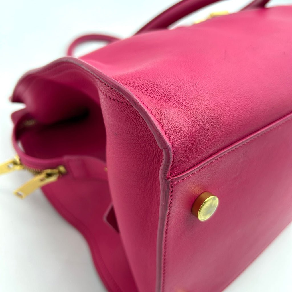 SAINT LAURENT Calfskin Small Monogram Cabas Fuchsia LA15533