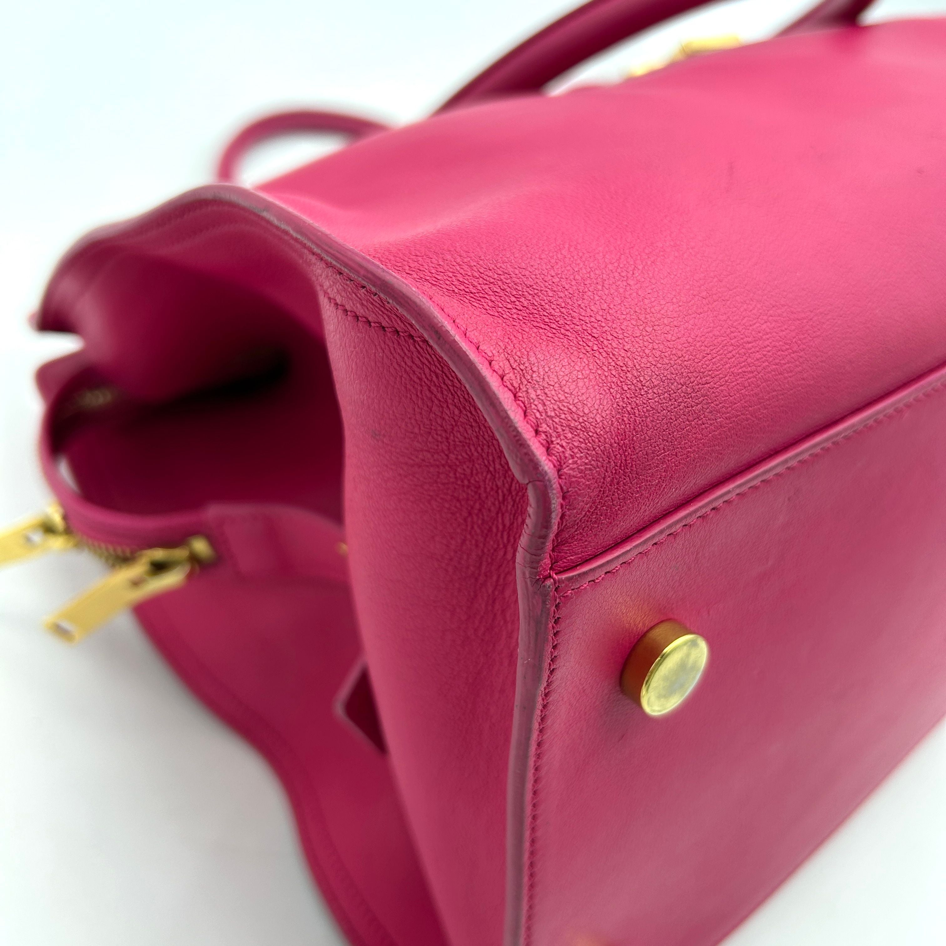 SAINT LAURENT Calfskin Small Monogram Cabas Fuchsia LA15533