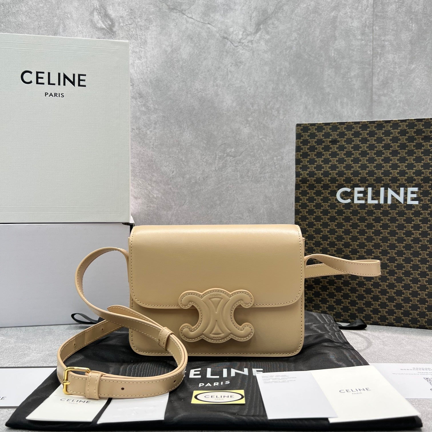 GLAMI Classique Cuir Triomphe Bag Beige For Women 9in/22cm
