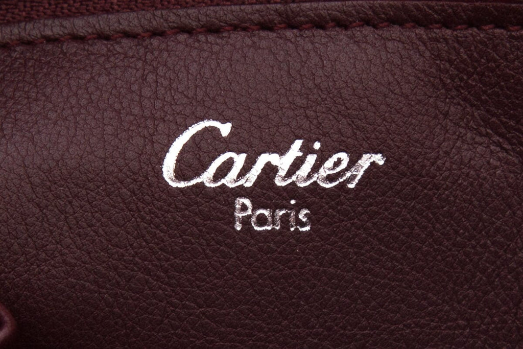 Cartier Maroon Cabochon Leather Handbag