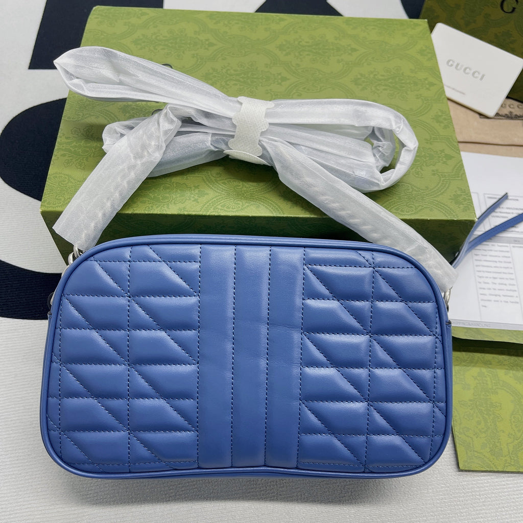 Glami Marmont Matelasse Shoulder Bag Blue For Women, Women’s Bags 9.5in/24cm Glami 634936 UM8BF 4340