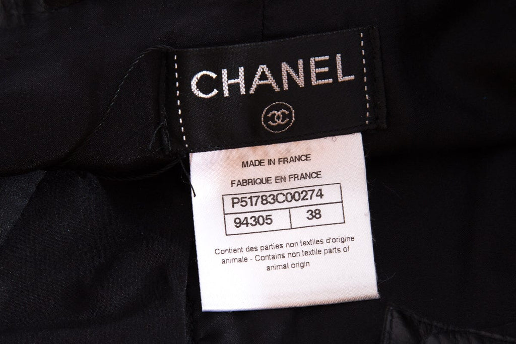 Chanel Salzburg Collection Black Calfskin Mini Skirt SZ 38