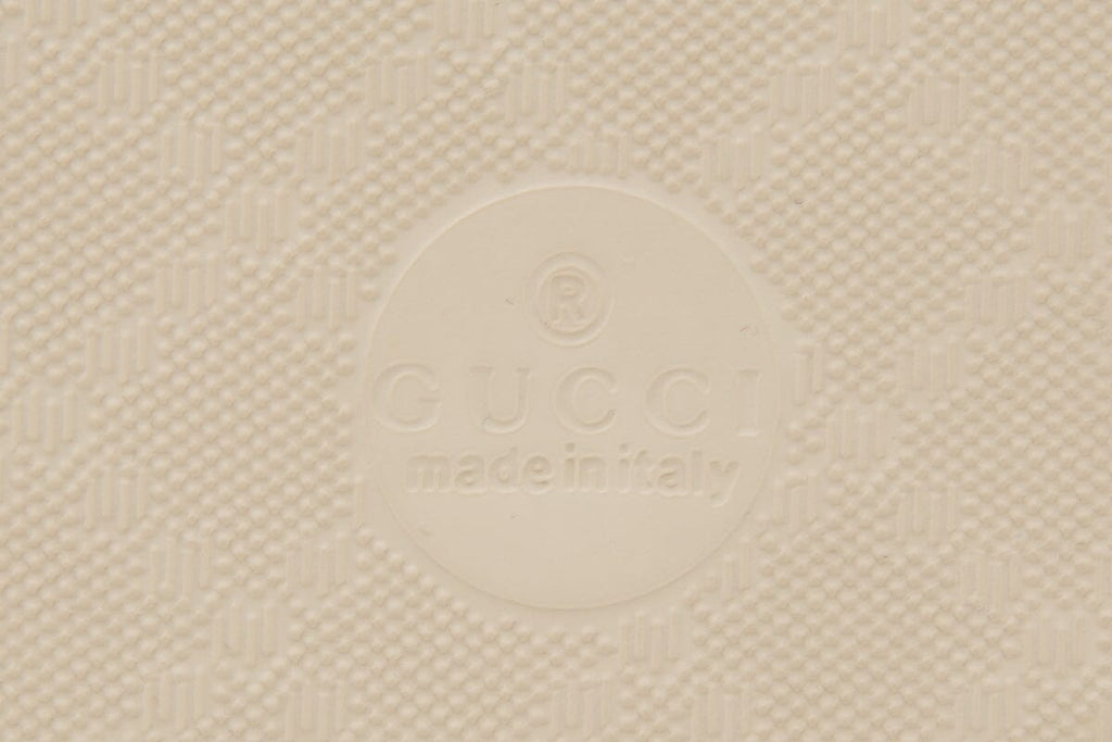 Gucci Ivory Rubber Logo Flip Flop Sandals SZ 40
