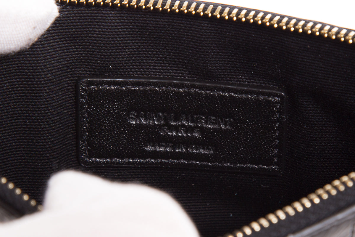 Saint Laurent Black Pouch with Gold Chain