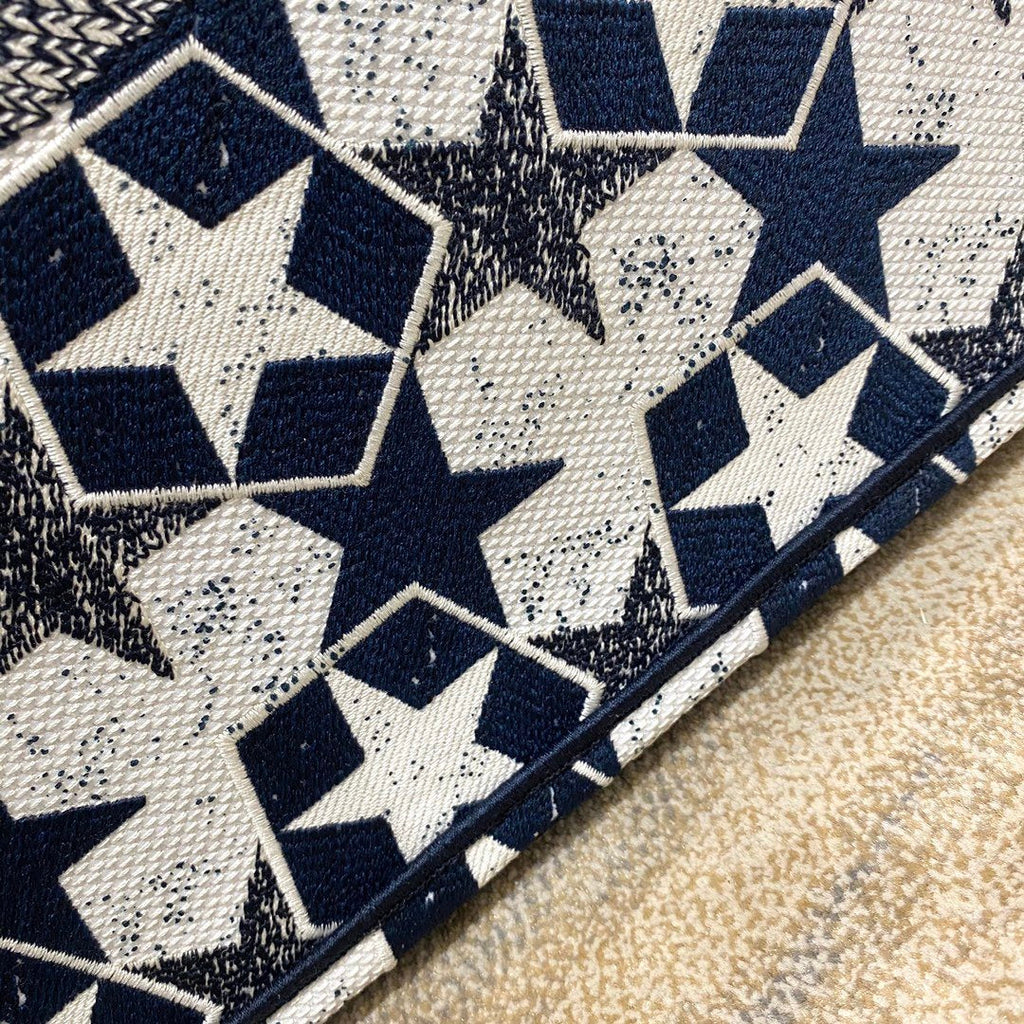 GLAMI Large Book Tote Blue and White Ãƒâ€°toile Embroidery, Blue/White, For Women WomenÃ¢â‚¬â„¢s Handbags, 41cm CD M1286ZTQX_M928