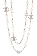 Chanel Pearl & CC Silver Necklace
