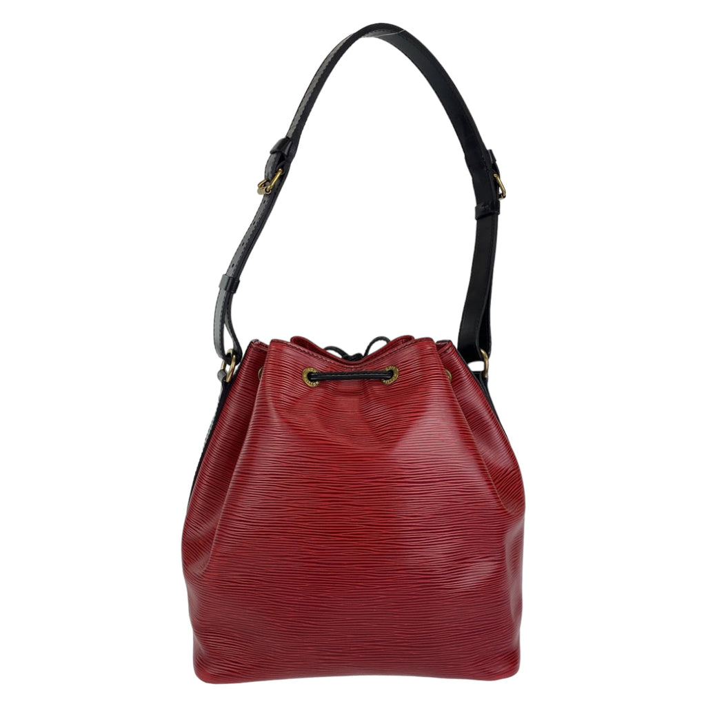 Louis Vuitton Epi Noe Shoulder Bag Red Black Gold Hardware