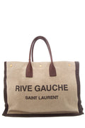 Saint Laurent Beige Rive Gauche Printed Tote