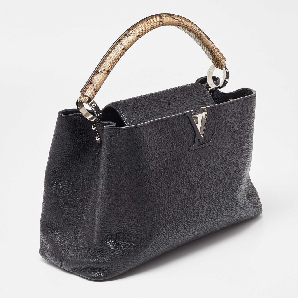 Louis Vuitton  Leather Capucines Mm Bag