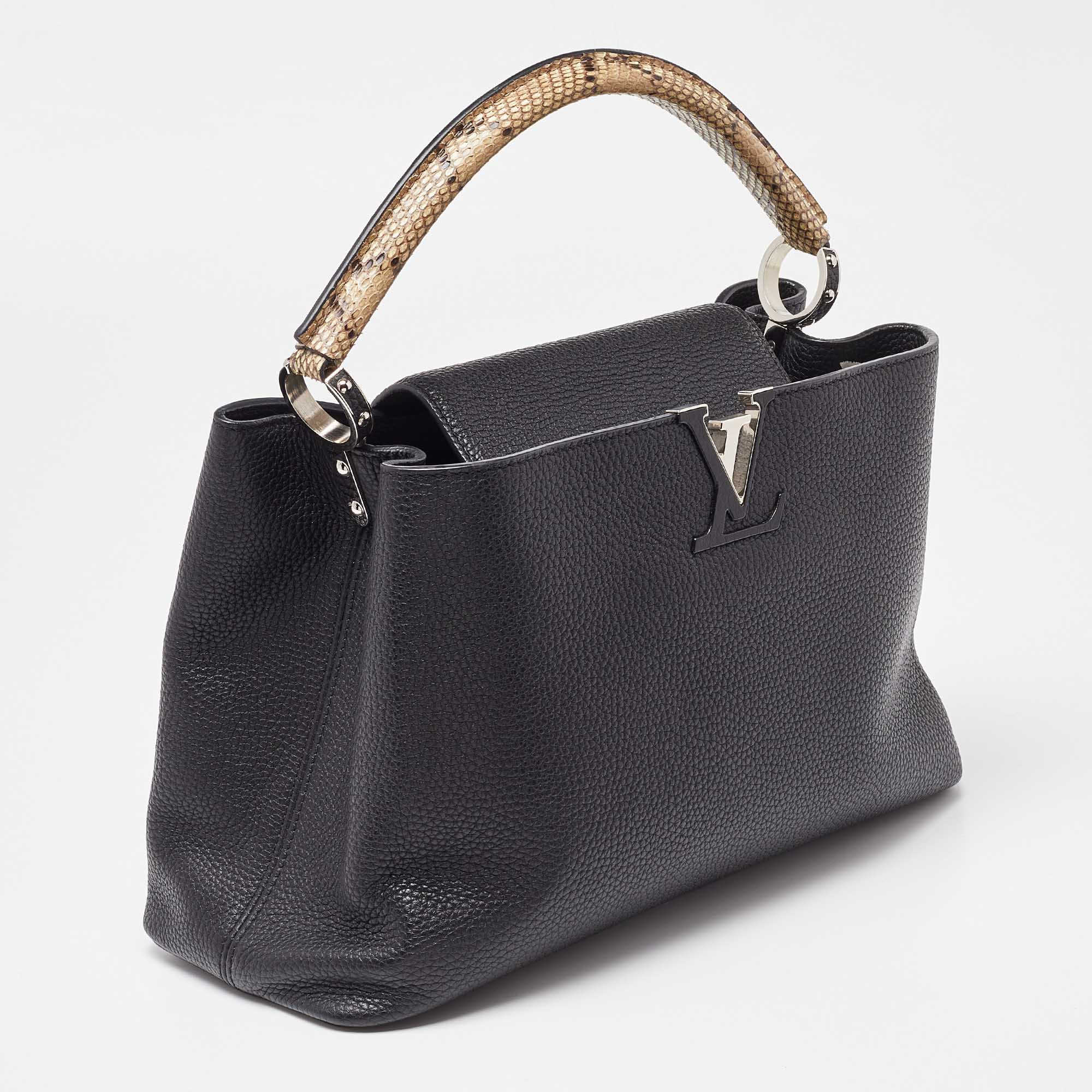 Louis Vuitton  Leather Capucines Mm Bag