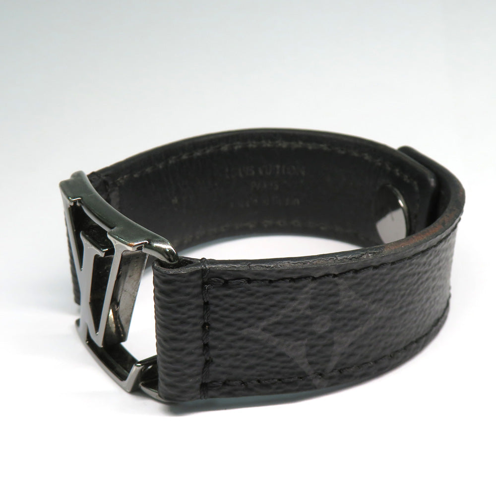 Louis Vuitton Hockenheim M6295E Monogram Eclipse Bracelet Size 19 Silver  Accessoires Small