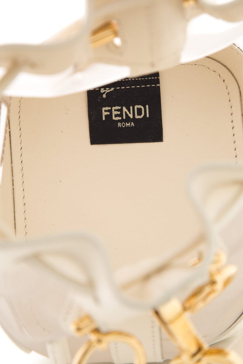Fendi Mon Tresor White Mesh Bucket Bag