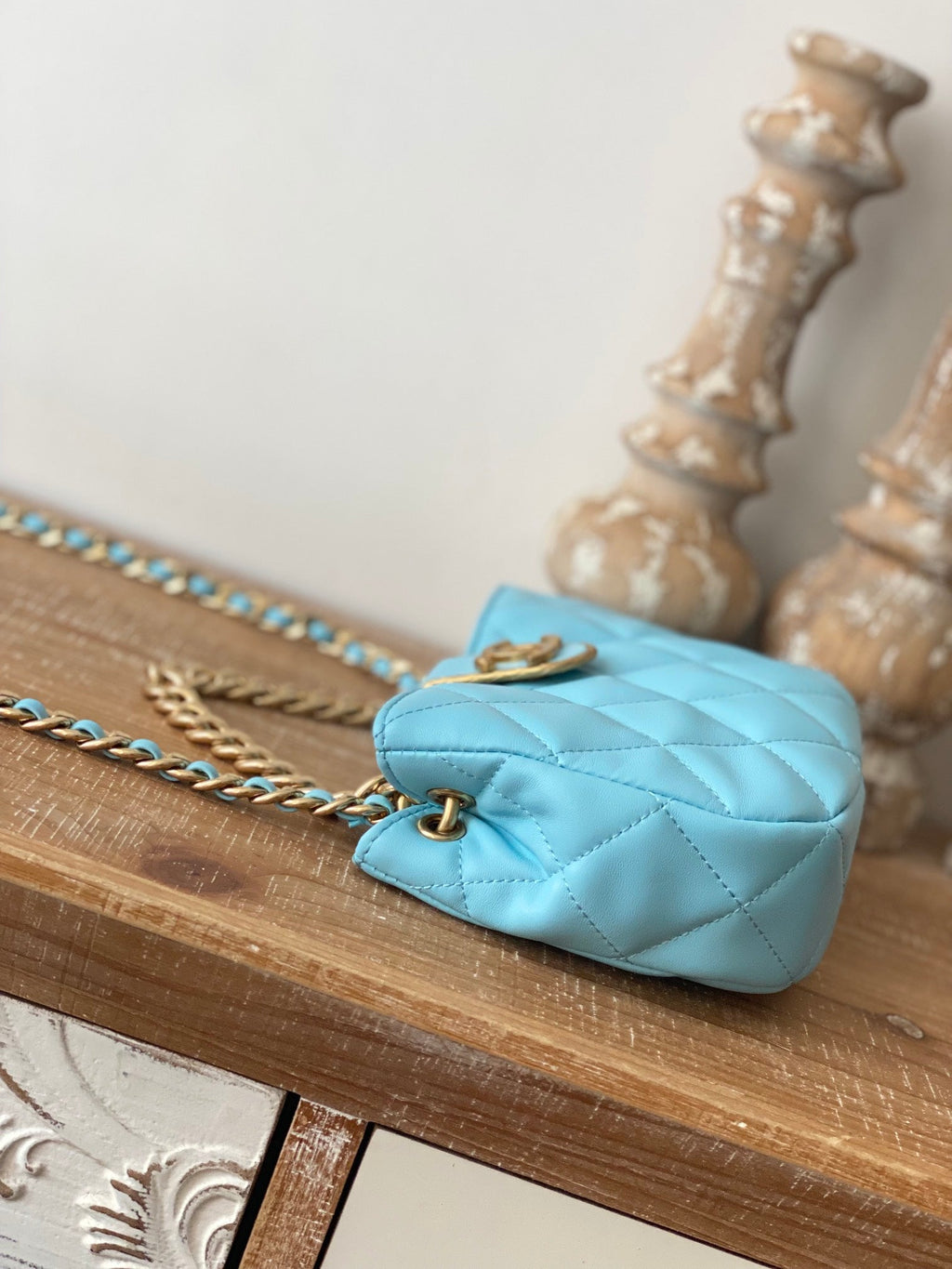 CHLSmall Hobo Bag Gold Hardware Blue For Women, Women’s Handbags, Shoulder Bags 7.5in/19cm