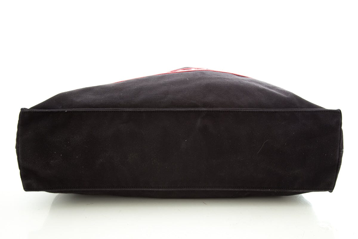 Alexander McQueen Black & Red Signature Canvas Tote