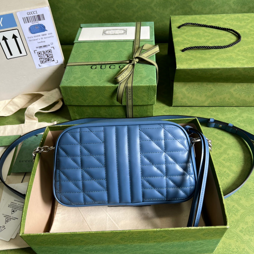 Glami Marmont Matelasse Shoulder Bag Blue For Women, Women’s Bags 9.5in/24cm Glami 634936 UM8BF 4340