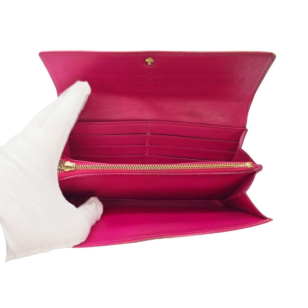 Louis Vuitton Monogram Sarah Vernis Wallet Rose Pop