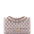 CHANEL Classic Double Flap Bag Quilted Metallic Calfskin Medium