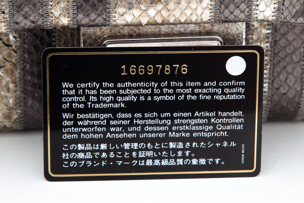 Chanel Gold & Gray Python 2012 Handbag