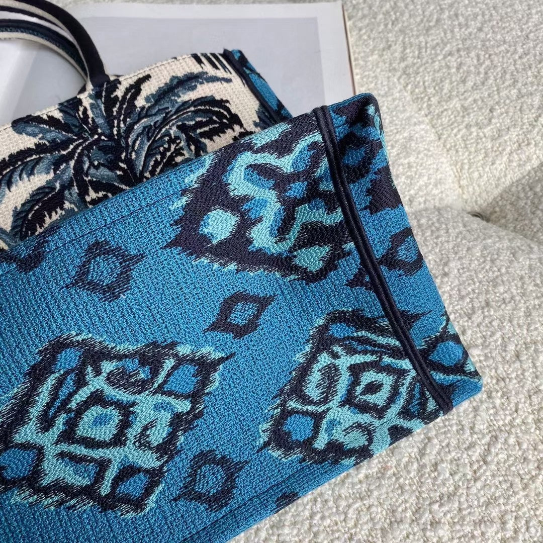 GLAMI Large Blue Multicolor Book Tote Canvas For Women 42cm/16.5in CD