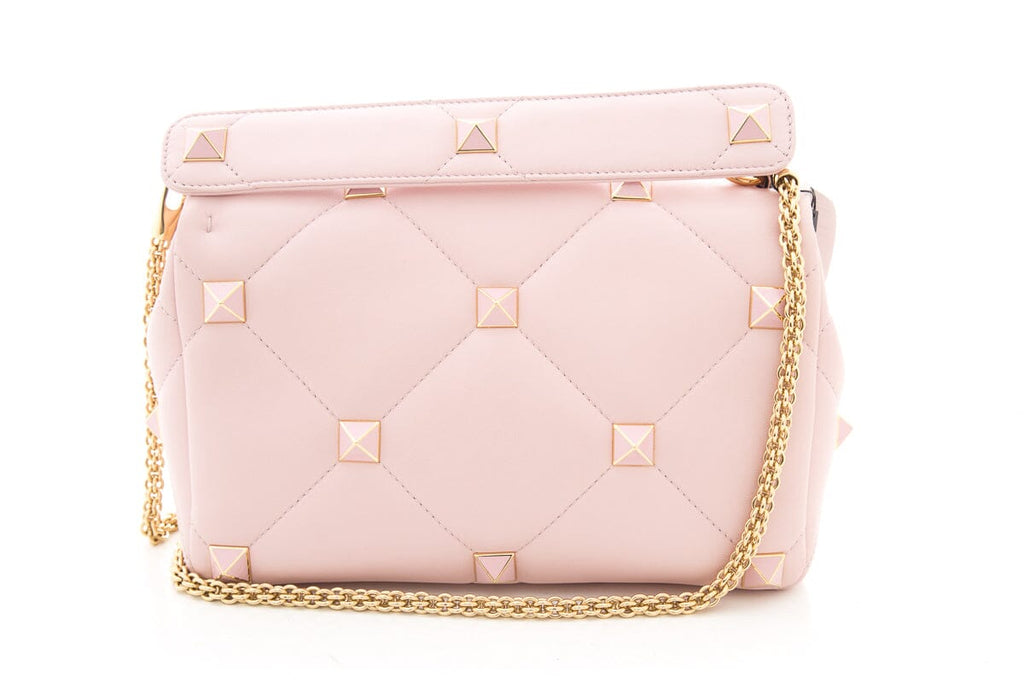 Valentino Pink Roman Stud Shoulder Bag