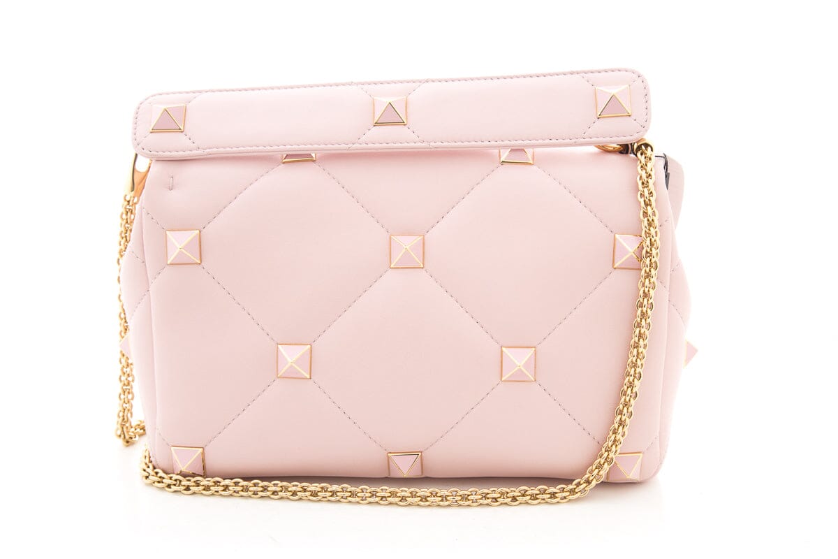 Valentino Pink Roman Stud Shoulder Bag